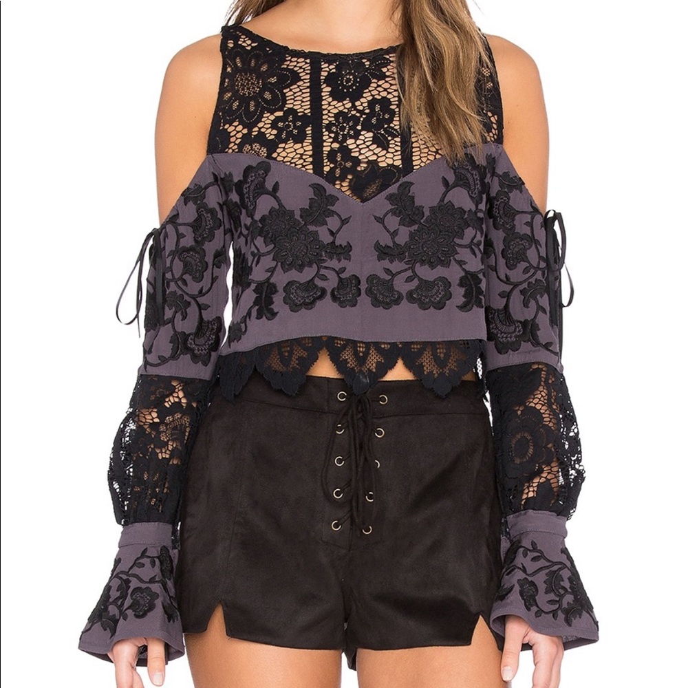 Cecelia Crop Top in Dark Grey
